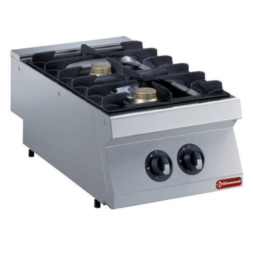 Dujinė viryklė su 2 degikliais, 2x 5,5 kW – viršutinė dalis