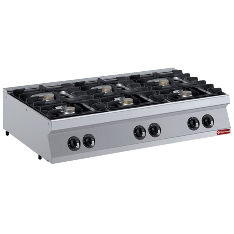 001-G17-6F12T-N-big Dujinė viryklė su 6 degikliais, 6x 5,5 kW -TOP -