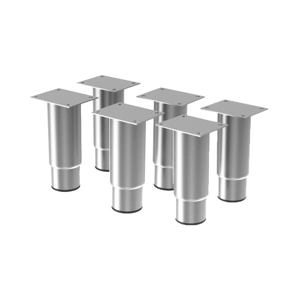 6 reguliuojamų nerūdijančio plieno kojelių rinkinys (aukštis 125 mm)