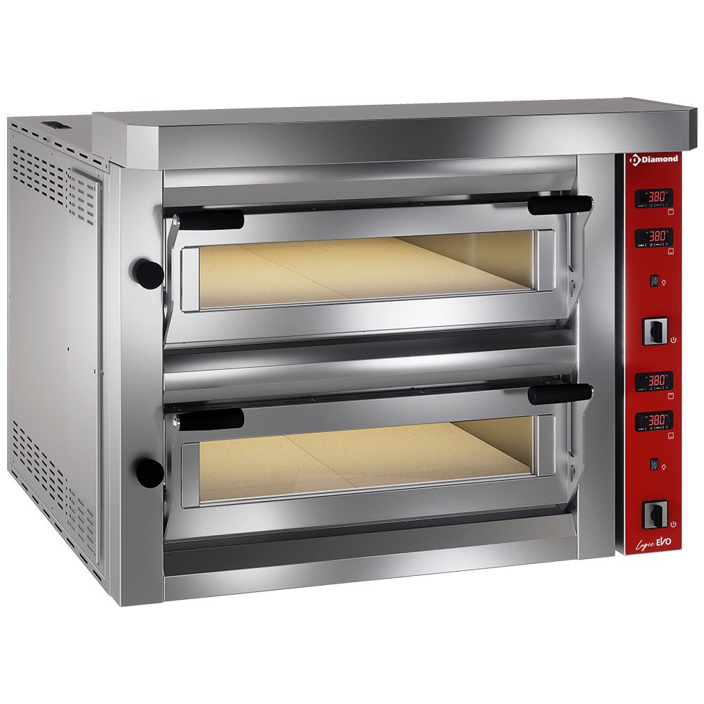 001-LFD-08-LX-big Elektrinė picų krosnelė, 2x 4 picos 350 mm – VISIŠKAI ugniai atspari akmens plokštė