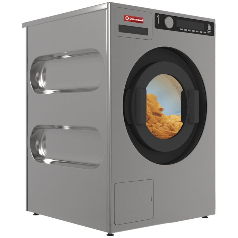 Skalbimo mašina su centrifuga 6,5 kg „inox-titanium“, su išleidimo siurbliu