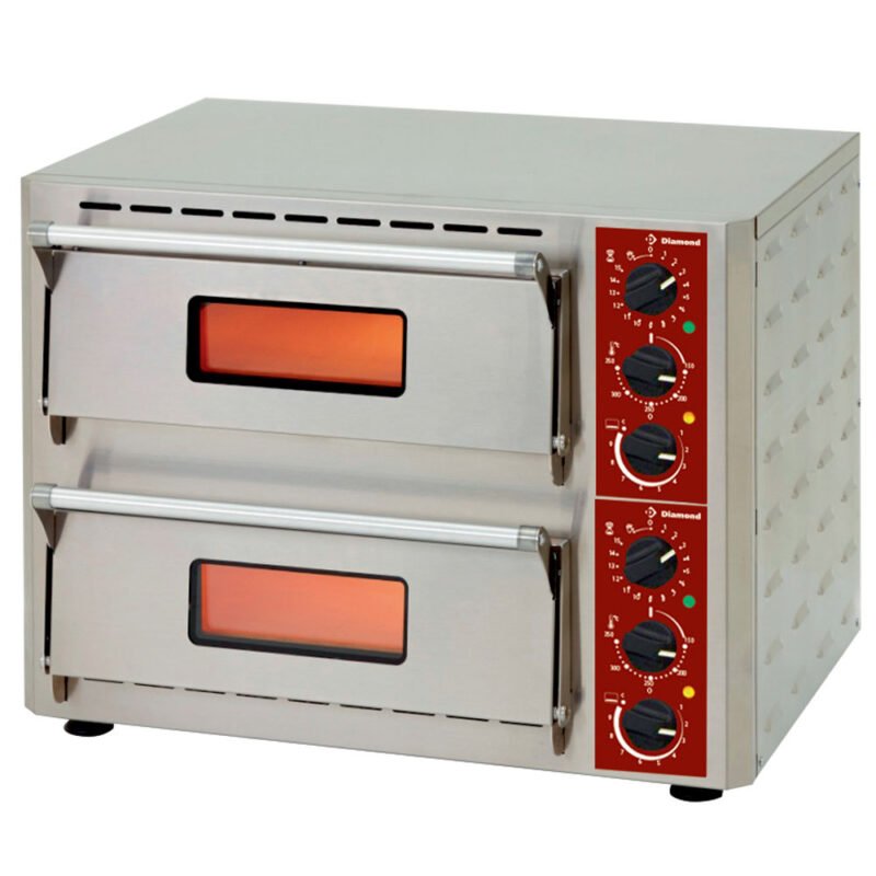 001-PIZZA-QUICK-43-2C-big Elektrinė picos krosnelė, 2 kameros (3 +3 kW), 430x430xh100 mm