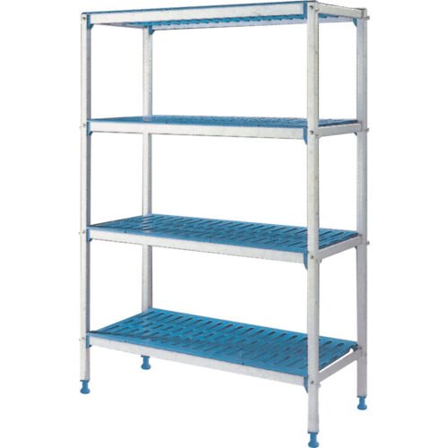Linijinė stelažo konstrukcija iš anoduoto aliuminio, 4 lygiai „Modular Rack“