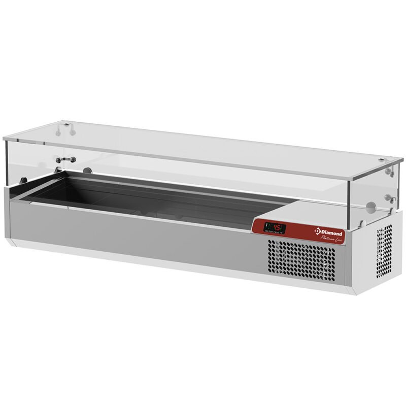 Saladette su stiklu 1400 mm.