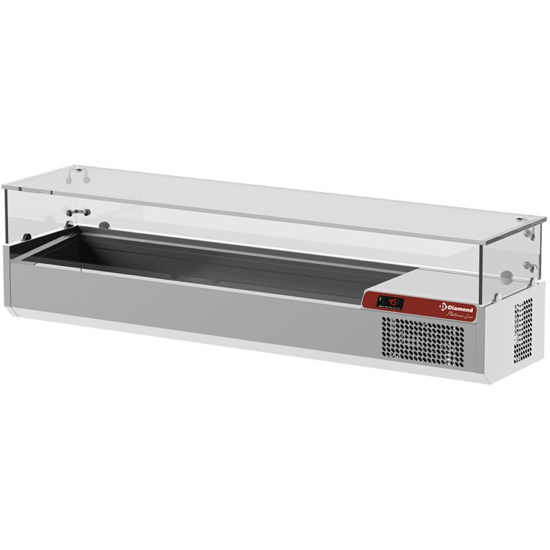 Saladette su stiklu 1600 mm.
