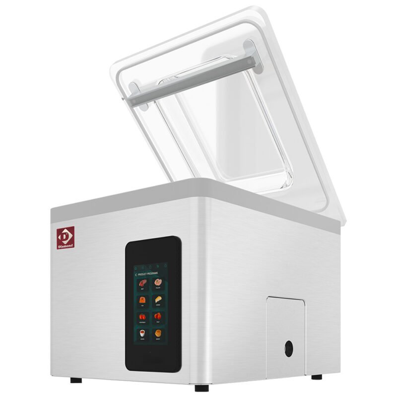 001-TA-85-IVAC-big Vakuuminė mašina, nerūdijančio plieno bakas 370x350xh150 mm. 16 m3/h TOUCH ekranas