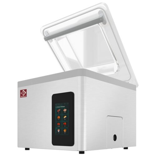 Vakuuminė mašina, nerūdijančio plieno bakas 370x420xh180 mm. 21 m3/h TOUCH ekranas