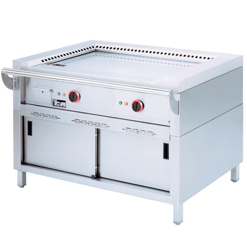 Elektrinė „Teppanyaki“ plokštė, 2 zonos (2x 5,85 kW), ant spintelės