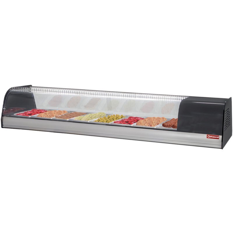 Šaldytuvinė vitrina tapas, 8x GN 1/3 – 40 mm (įtraukta)