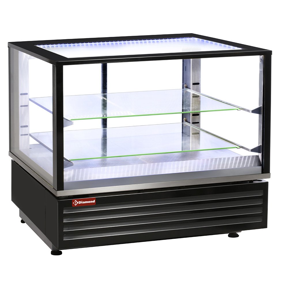 001-VHDP-B1-big Šildoma vitrina EN arba GN, vėdinama, 2 lygiai, JUODA