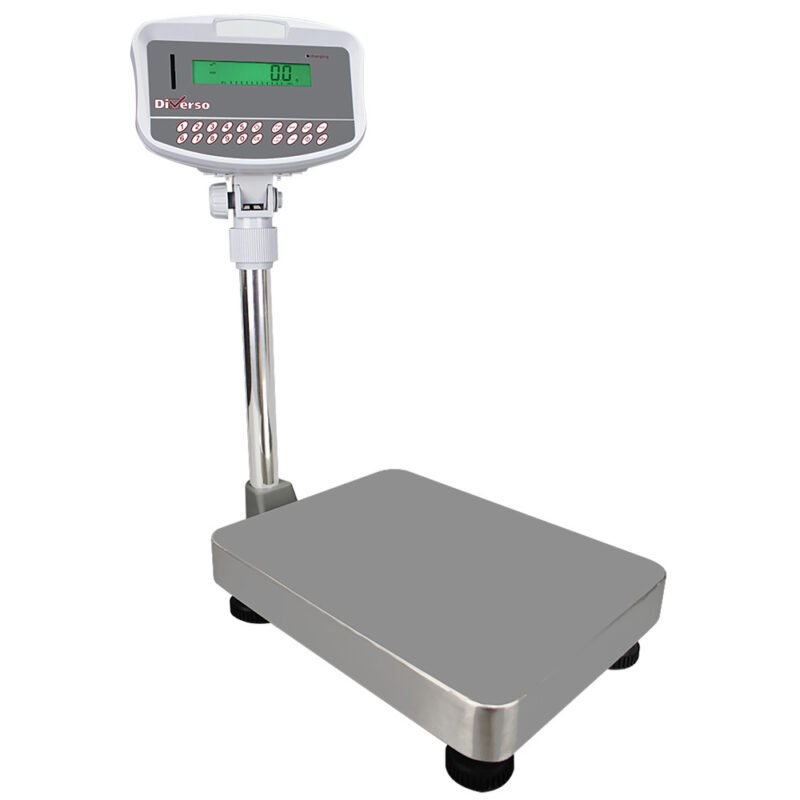 Elektroninės nerūdijančio plieno svarstyklės su kolona, 32 kg x 1 g