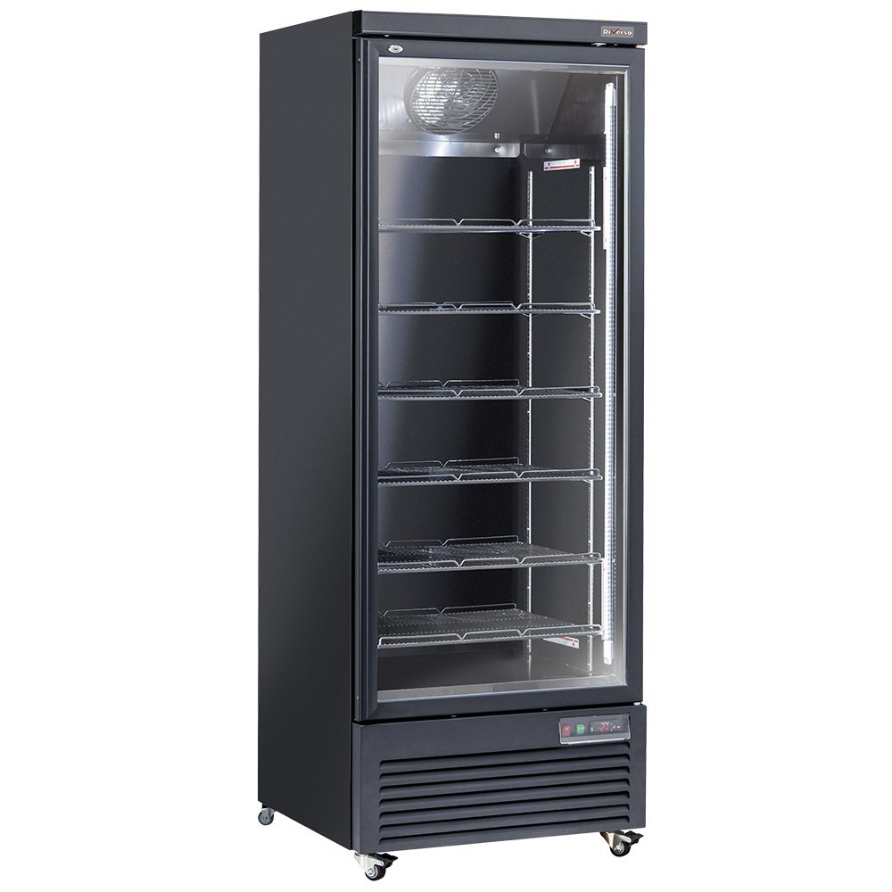 Vertikalus šaldytuvas-vitrina, 1 durys, 615 litrų – JUODAS