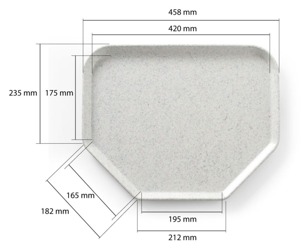 Trapecijos formos padėklas , AmerBox, Granitas, 455x355mm