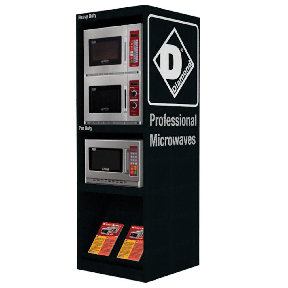 Prezentacinė spintelė 3 mikrobangų krosnelėms – JUODA