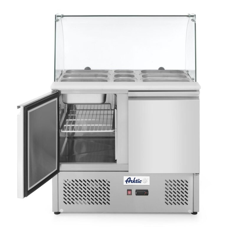 2 durų salotų aušinimo stalas su stikline vitrina, Arktic, 169L, 230V/310W, 700x900x(H)1300mm