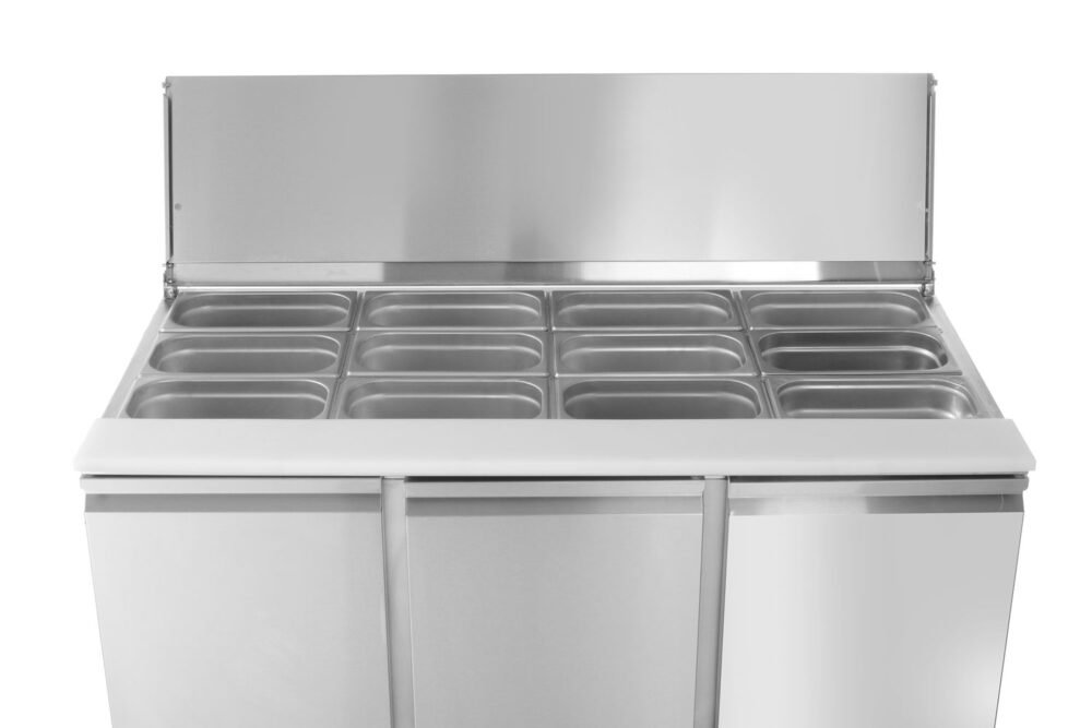 232811_open 3 durų salotų aušinimo stalas su atidaromu dangčiu, Arktic, 253L, 230V/310W, 700x1380x(H)868mm