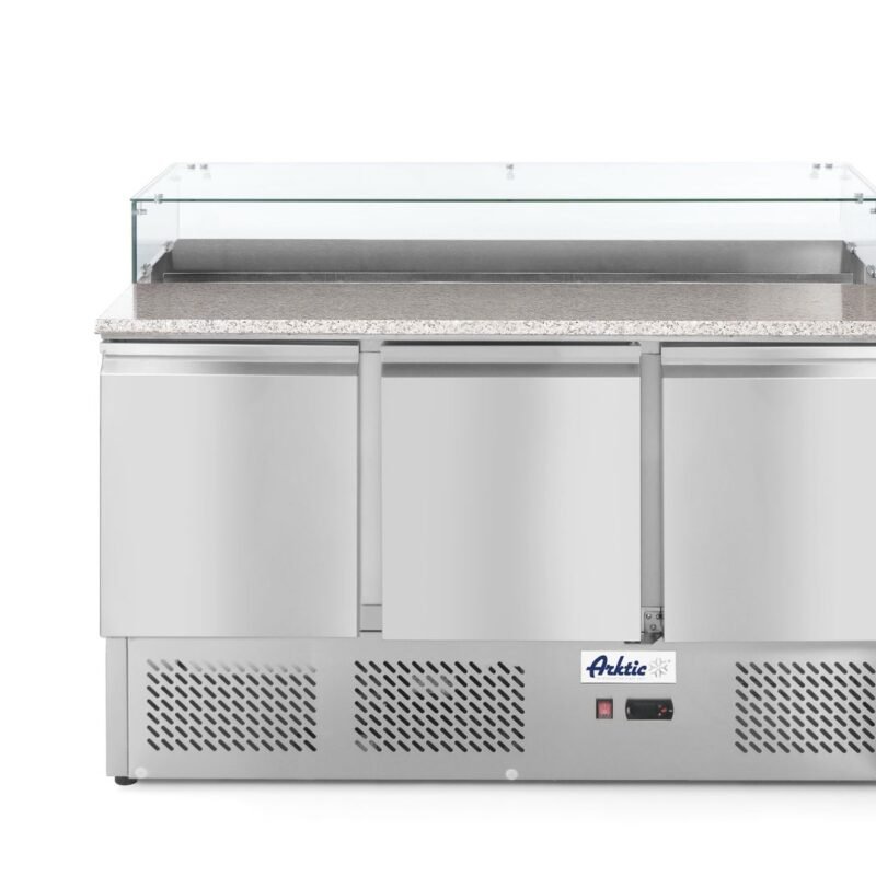 3 durų šaldymo stalas su antstatu ir stalviršiu iš granito, Arktic, 254L, 230V/310W, 700x1365x(H)1120mm
