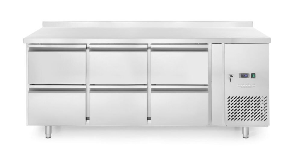 238325_1_2026 Šaldomas stalas, 6 stalčiai, Arktic, 135L, Sidabro, 230V/400W, 1795x700x(H)840mm