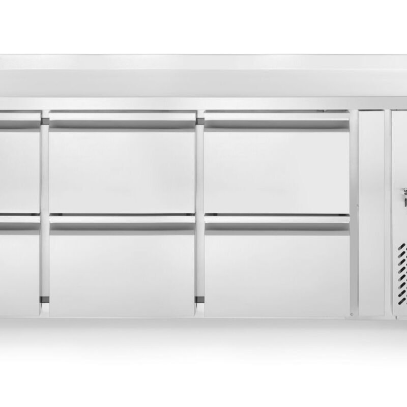 Šaldomas stalas, 6 stalčiai, Arktic, 135L, Sidabro, 230V/400W, 1795x700x(H)840mm