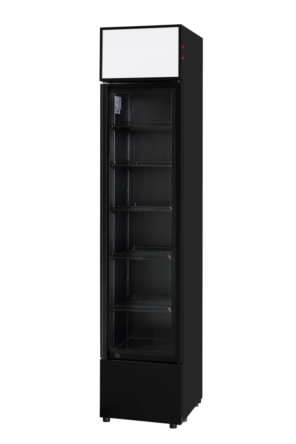 Šaldytuvas su stiklu SLIM, Arktic, Švieslentė su LED apšvietimu, 133L, Juodas, 230V/200W, 390x475x(H)1880mm