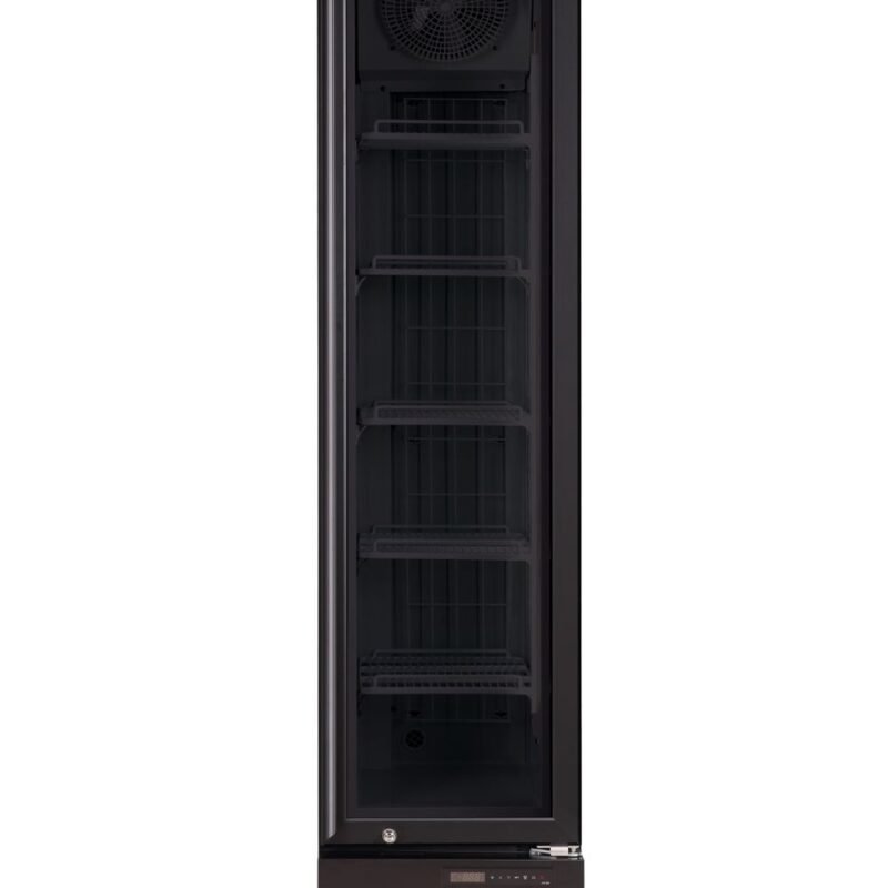 Vitrininė šaldymo spinta SLIM, Arktic, 117L, Juodas, 230V/350W, 420x600x(H)1880mm