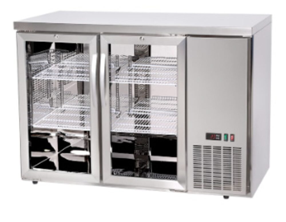 Šaldomas baro prekystalis, stiklinės durys, Arktic, 4 lentynos, 283L, Sidabro, 230V/185W, 1217x631x(H)865mm