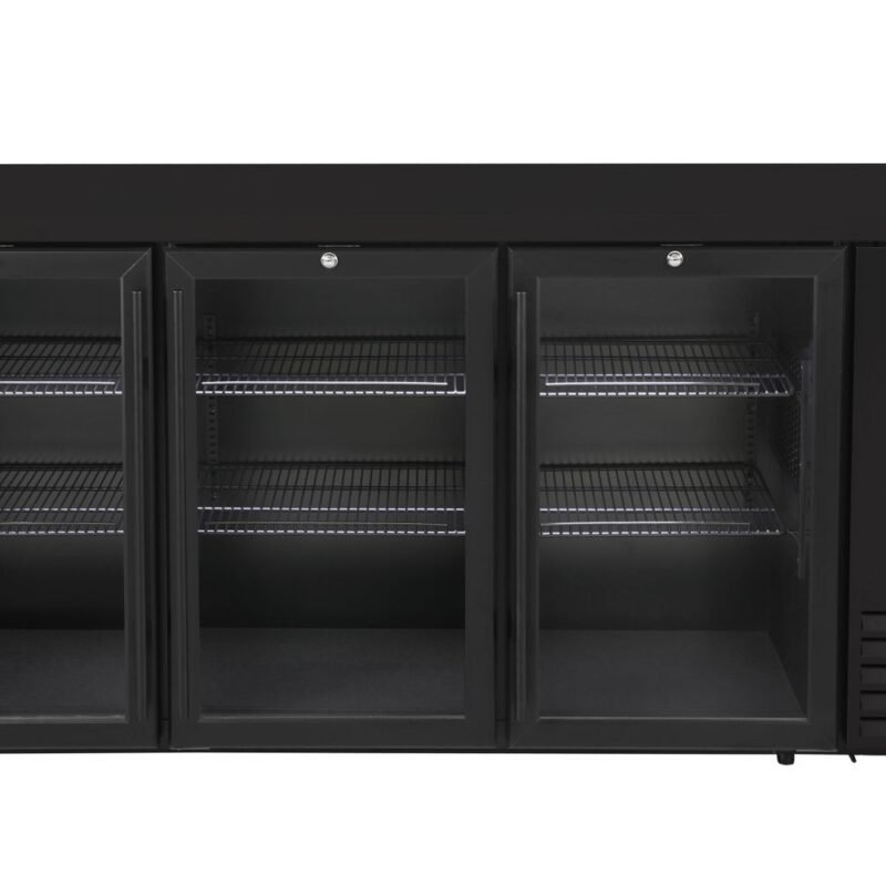 Šaldomas baro stalas su stiklinėmis durimis, Arktic, 6 lentynos, 493L, Juodas, 230V/185W, 1826x631x(H)865mm