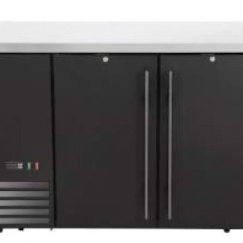 Šaldomas baro stalas su uždaromis dviejomis durimis, Arktic, 4 lentynos, 283L, Juodas, 230V/185W, 1217x631x(H)865mm