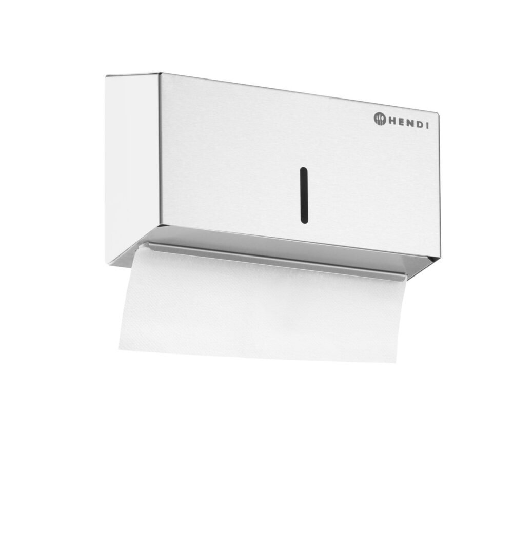 Popierinių rankšluosčių dozatorius su užraktu, HENDI, Laikiklis 250 vienetų, Sidabro, 260x120x(H)160mm