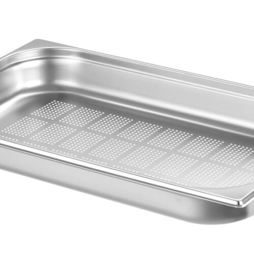 GN 1/1 perforuotas konteineris, HENDI, Profi Line PLUS, GN 1/1, 9L, Sidabro, 530x325x(H)65mm