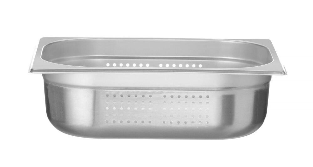 GN 1/2 konteineris, perforuotas, HENDI, Profi Line PLUS, GN 1/2, 6,5L, Sidabro, 325x265x(H)100mm