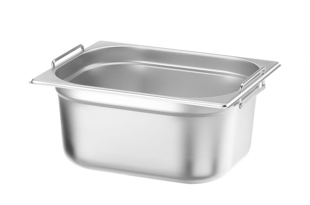 GN 1/2 talpyklė su nuleistomis rankenomis, HENDI, Profi Line PLUS, GN 1/2, 9,5L, Sidabro, 325x265x(H)150mm