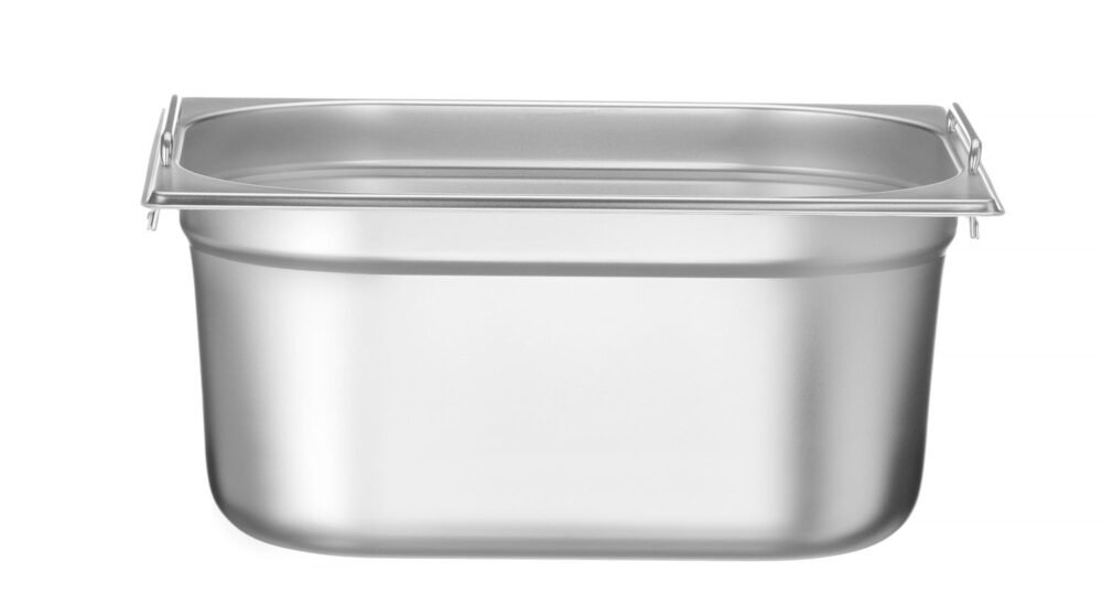 GN 1/2 talpyklė su nuleistomis rankenomis, HENDI, Profi Line PLUS, GN 1/2, 9,5L, Sidabro, 325x265x(H)150mm